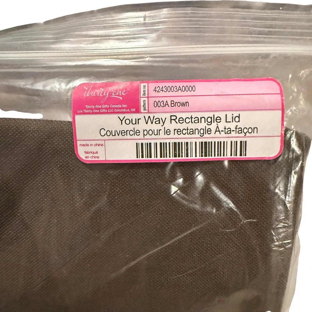 Thirty-One Your Way Rectangle Lid Unisex OS Brown New Storage Organizer 4243